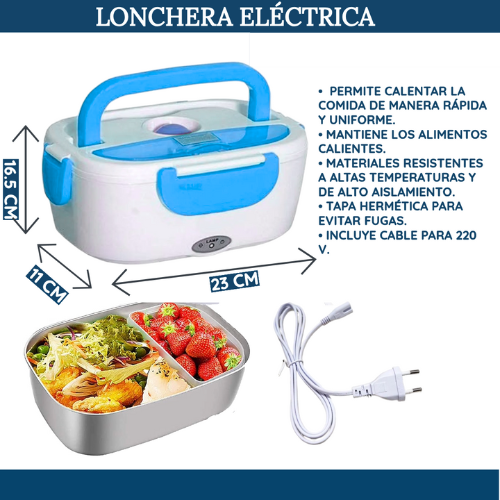 LONCHERA ELECTRICA AZUL - PORTA COMIDA
